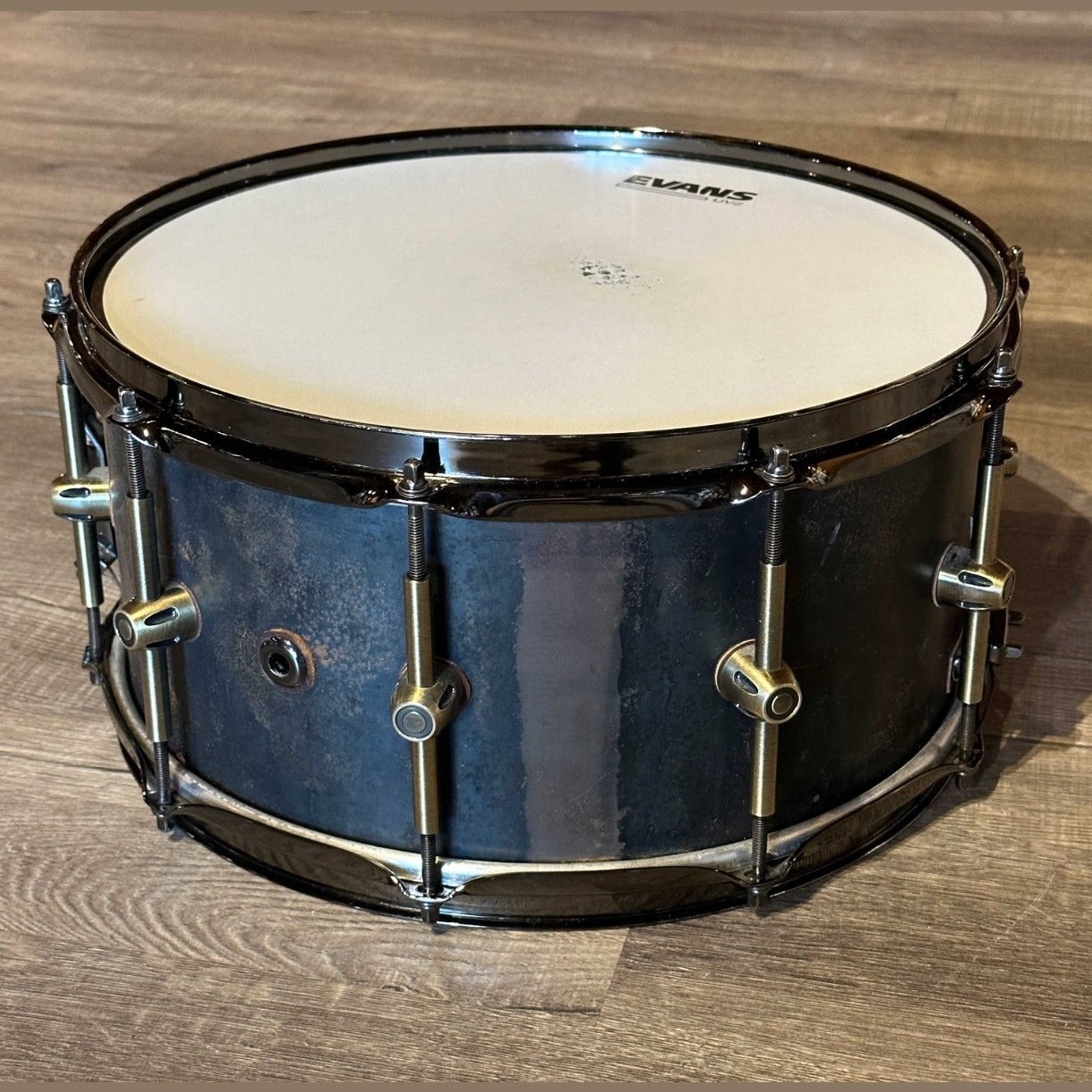 Used HHG Drums Raw Steel Snare Drum 14x7 Oxide Patina
