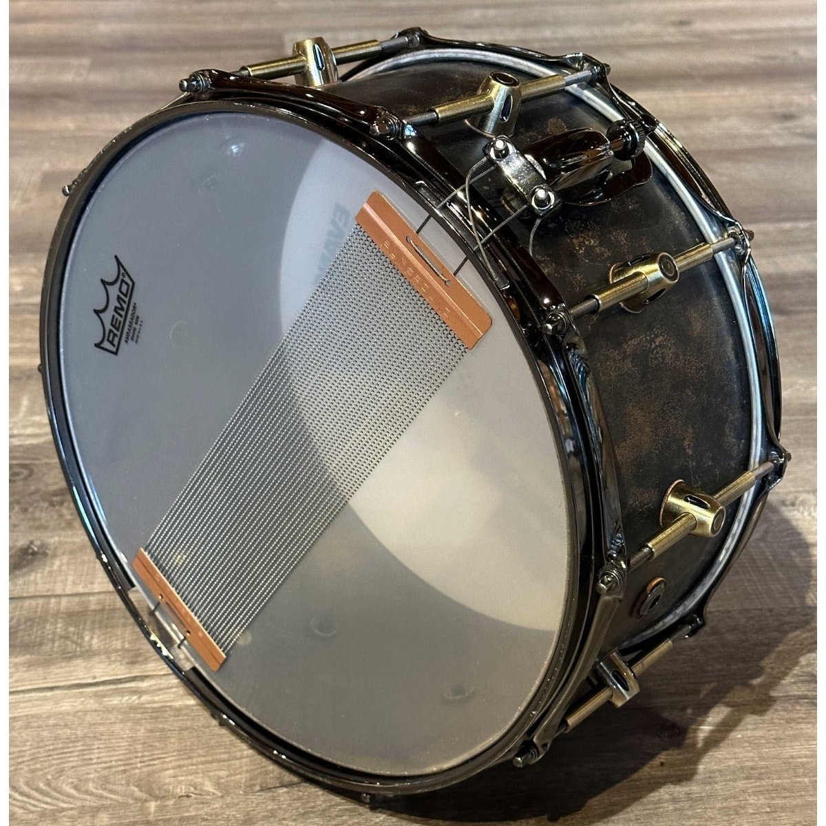 Used HHG Drums Raw Steel Snare Drum 14x7 Oxide Patina