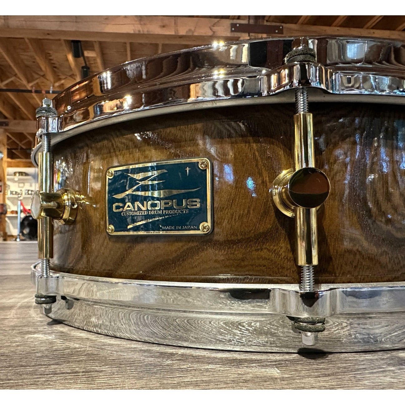 Used Canopus Zelkova Snare Drum 14x5